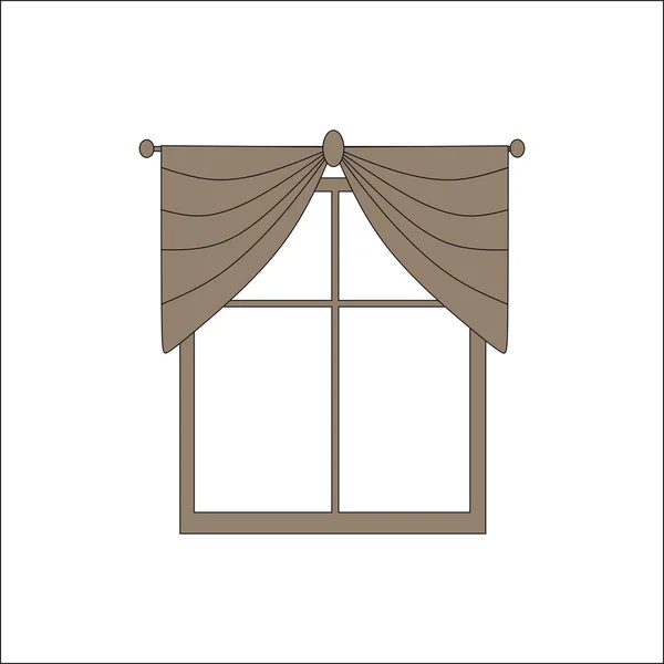 Window decoration. curtains. interior textiles. — Stock Vector