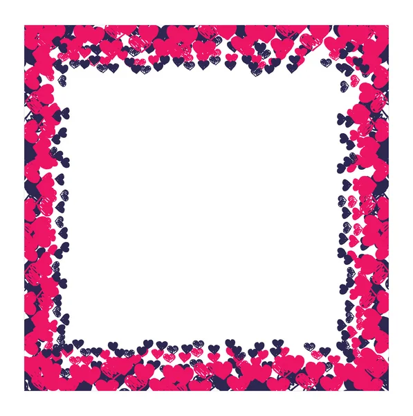 Hearts on  background vector illustration. Hearts photo frame v — Stock Vector