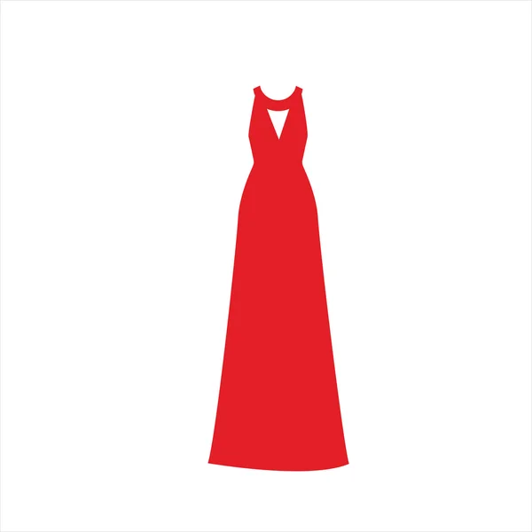 Vestido largo de noche de mujer pintado en el vector . — Archivo Imágenes Vectoriales