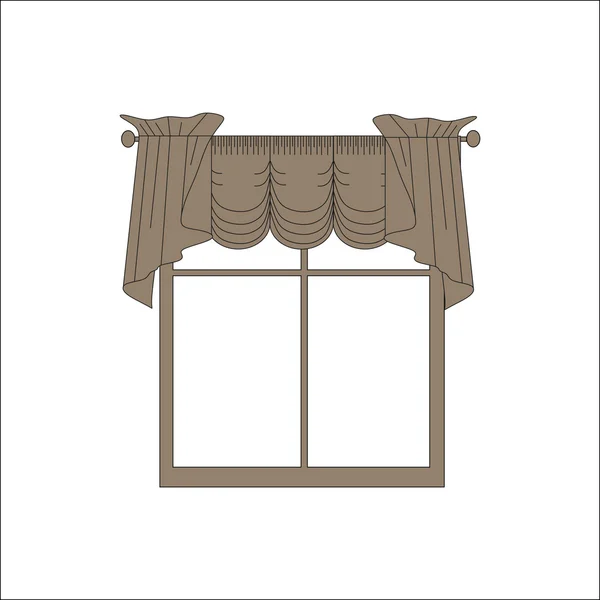 Textiles interiores. decoración de ventanas. cortinas . — Vector de stock