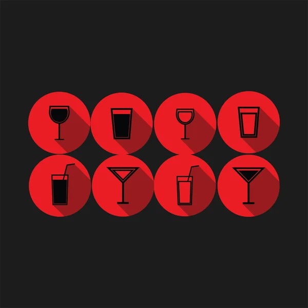 Conjunto de iconos de copas de vino y copas para bebidas. vector — Archivo Imágenes Vectoriales