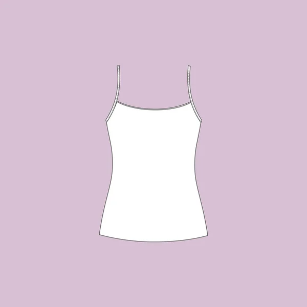 T-shirt de roupa interior feminina. Top feminino. T-shirt sem mangas . — Vetor de Stock