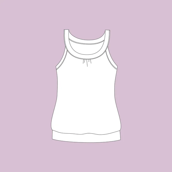 Camiseta de ropa interior femenina. Top de damas. camiseta sin mangas — Vector de stock
