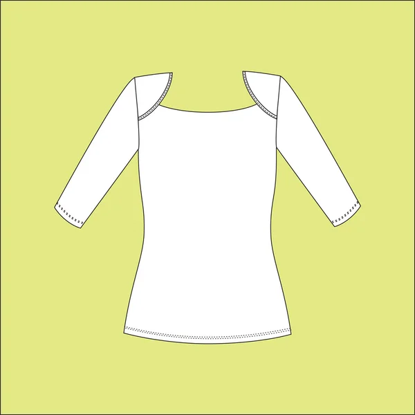 Bluse Jersey. Frauen T-Shirt mit langen Ärmeln. — Stockvektor