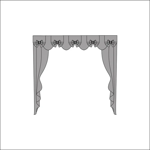 Interior textiles. window decoration. curtains. — Stock Vector