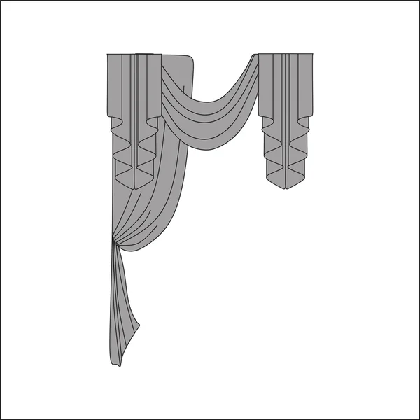 Украшение окон. шторы. текстиль интерьера . — стоковый вектор