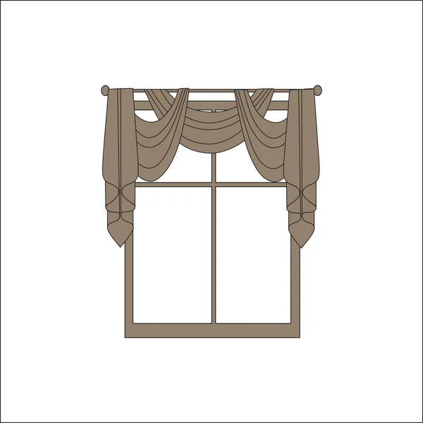 Текстиль интерьера. украшение окон. шторы . — стоковый вектор