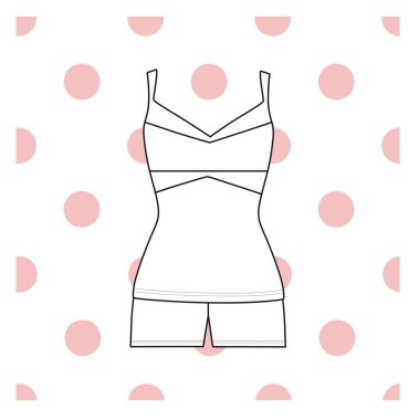 Vektör çizim kadın pijamalar.