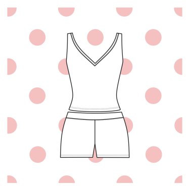 Vektör çizim kadın pijamalar.