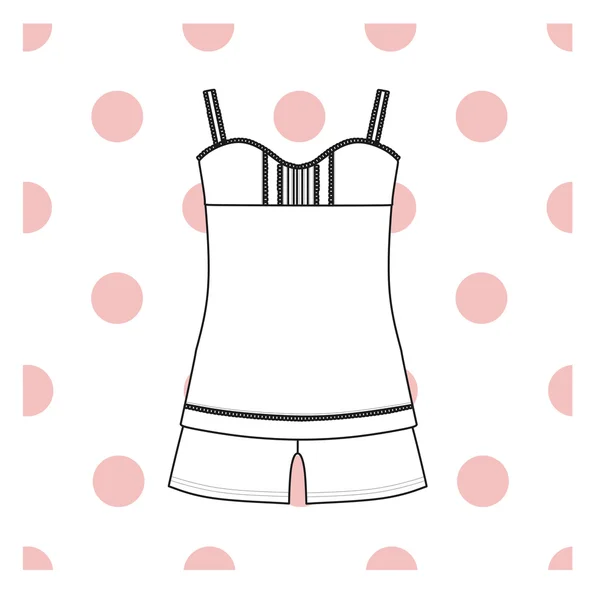 Vectorillustratie van vrouwen nachtkleding. — Stockvector