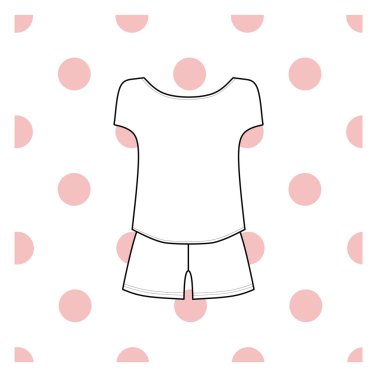 Vektör çizim kadın pijamalar.