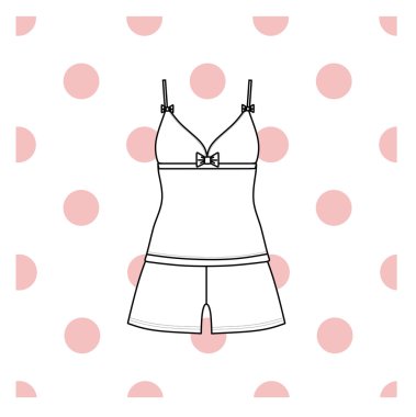 Vektör çizim kadın pijamalar.