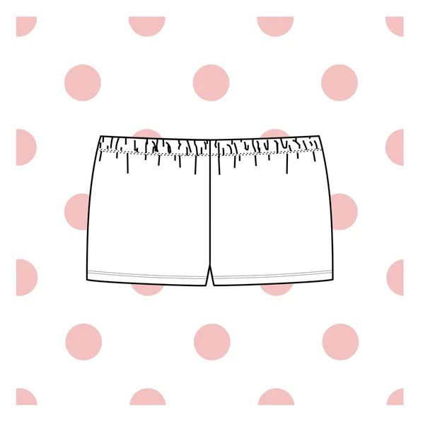 La parte inferior del pijama. Pantalones cortos para mujer . — Vector de stock