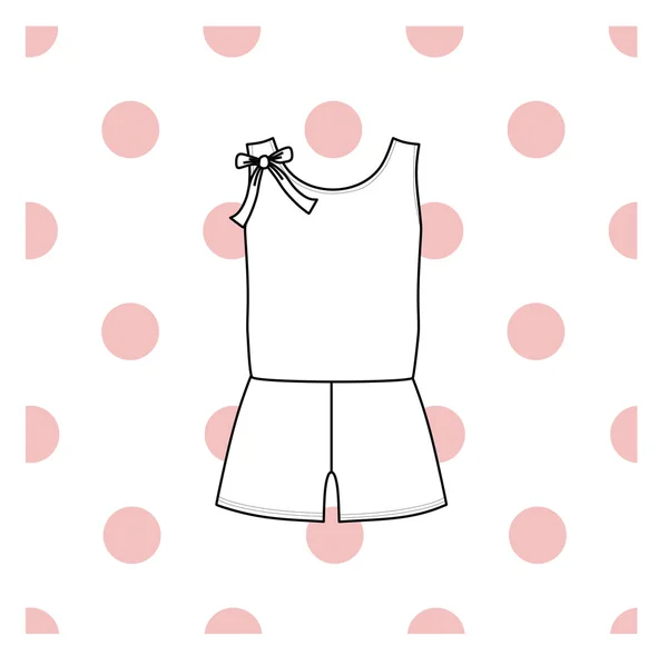 Ilustración vectorial de ropa de dormir femenina . — Vector de stock