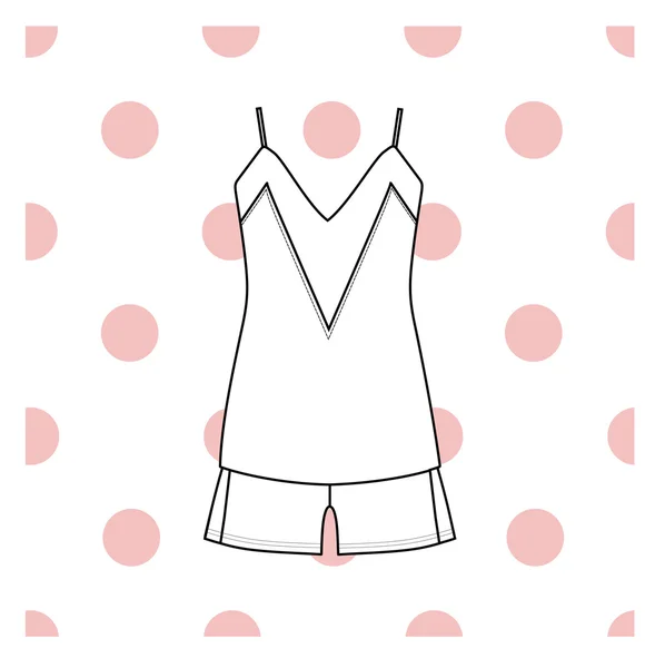 Vectorillustratie van vrouwen nachtkleding. — Stockvector