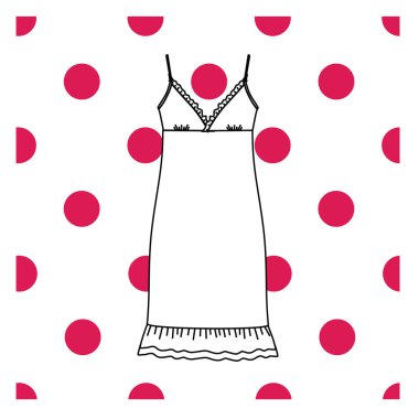 Geceliği. bedgown jersey çizilmiş vektör. 