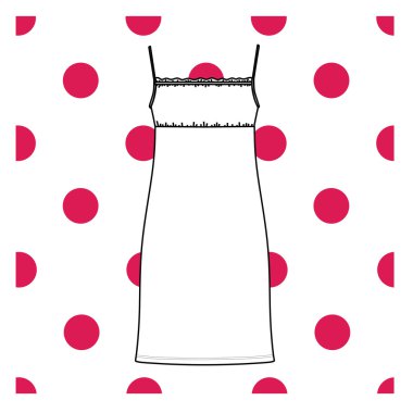 Geceliği. bedgown jersey çizilmiş vektör. 