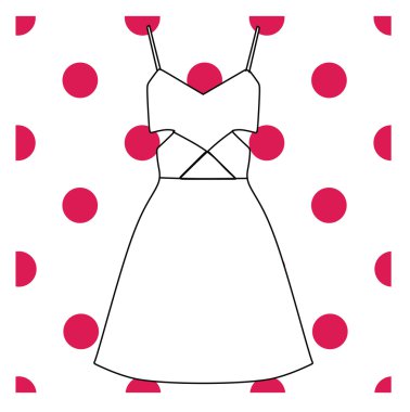  vector.feminine kokteyl elbisesi içinde boyalı 