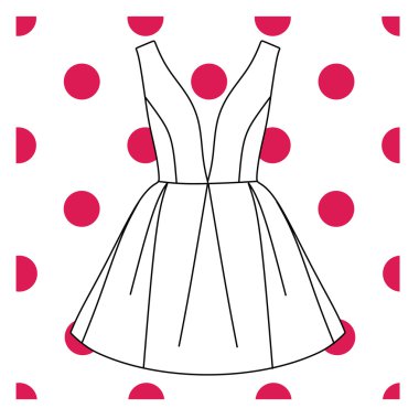  vector.feminine kokteyl elbisesi içinde boyalı 