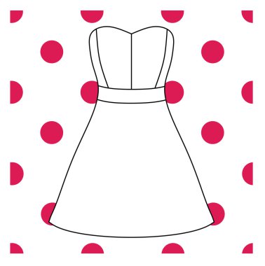  vector.feminine kokteyl elbisesi içinde boyalı 