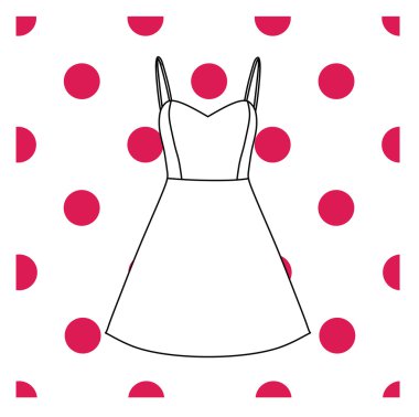  vector.feminine kokteyl elbisesi içinde boyalı 