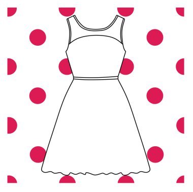  vector.feminine kokteyl elbisesi içinde boyalı 