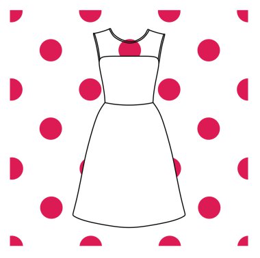  vector.feminine kokteyl elbisesi içinde boyalı 