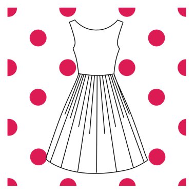  vector.feminine kokteyl elbisesi içinde boyalı 