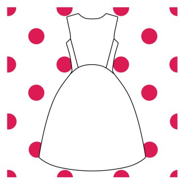  vector.feminine kokteyl elbisesi içinde boyalı 