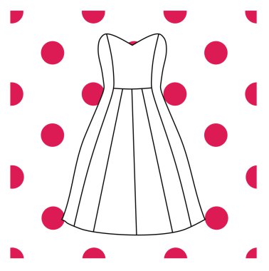  vector.feminine kokteyl elbisesi içinde boyalı 