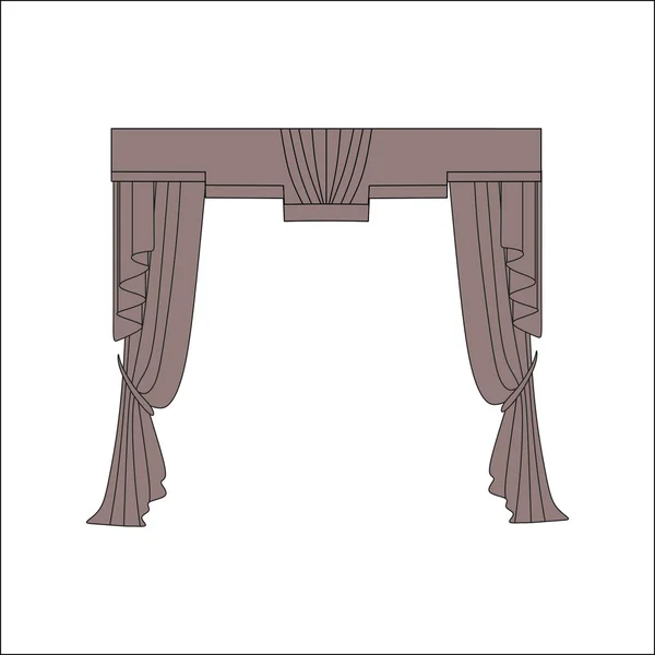 Rideaux. textiles d'intérieur. décoration de fenêtre . — Image vectorielle