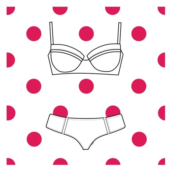 Ondergoed. Lingerie. slipje. beha. — Stockvector