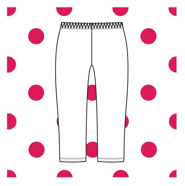 Pantalones recortados jersey de mujer dibujado vector . — Vector de stock