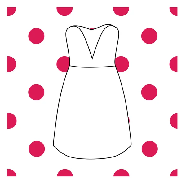 Geschilderd in de vector.feminine cocktail jurk — Stockvector