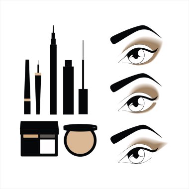  kozmetik. Gölge. toz. maskara. göz kalemi. göz makyajı.