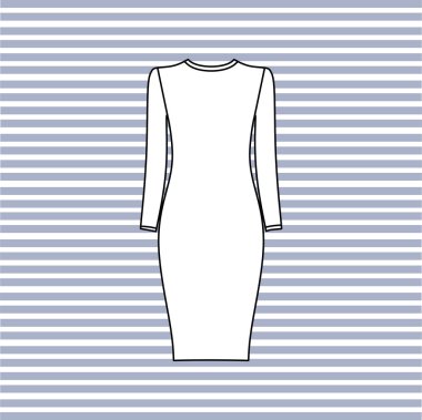 Women's  dress painted in the vector. Casual clipart