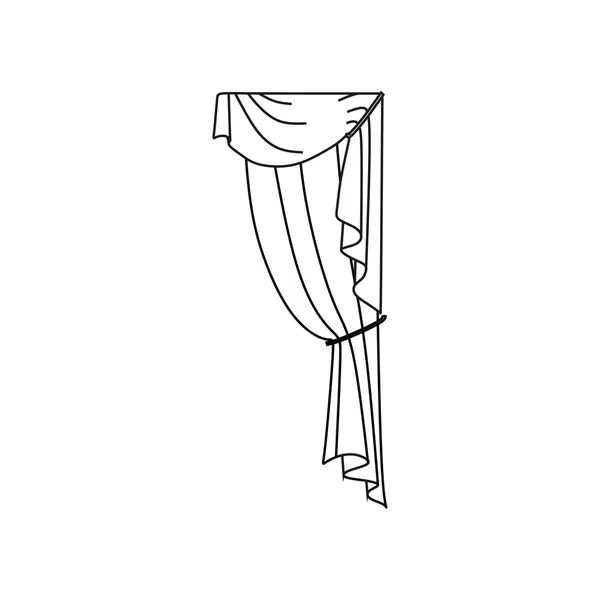 Záclony. interiérové textilie. dekorace oken. — Stockový vektor