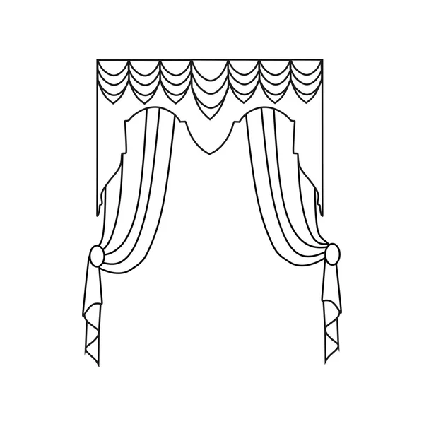 Cortinas. textiles interiores. decoración de ventana . — Vector de stock