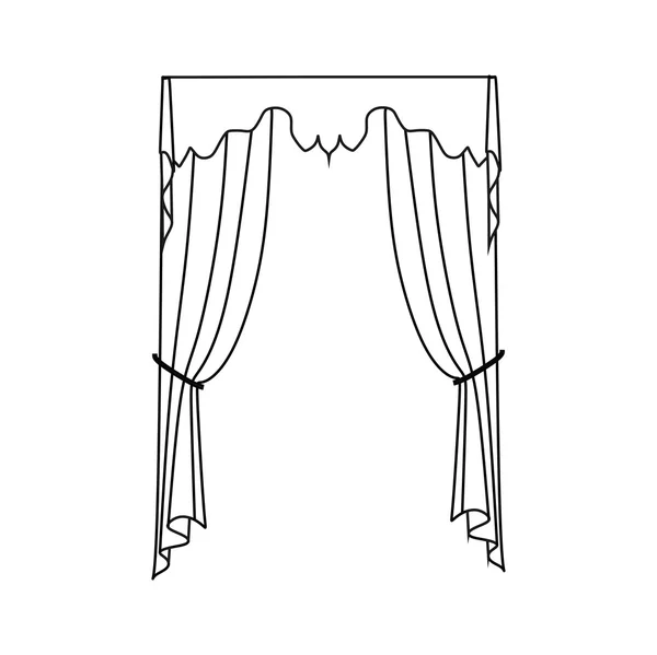 커튼입니다. 인테리어 직물입니다. 창 장식. — 스톡 벡터