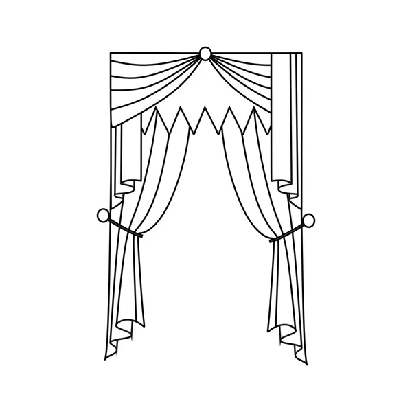 Perdeler. iç Tekstil. pencere dekorasyon. — Stok Vektör