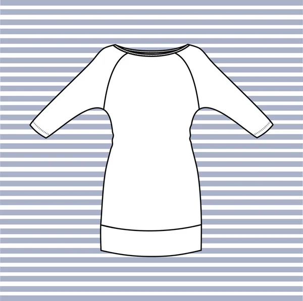 Vestido de mujer pintado en el vector. Casual. — Vector de stock