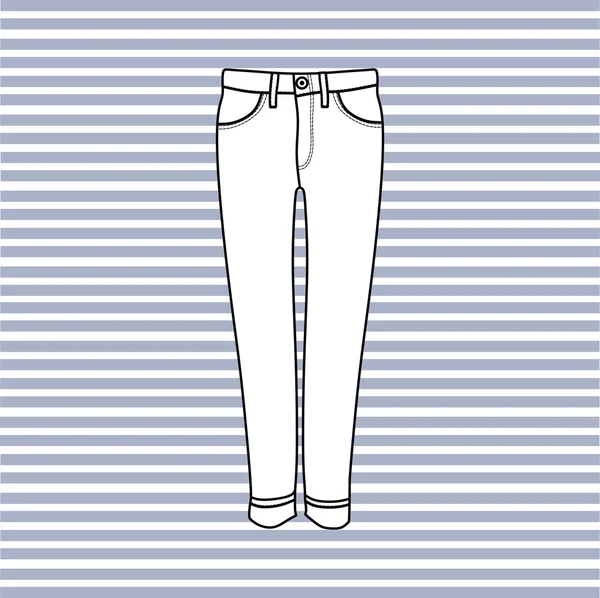 パンツ。カジュアルな服装。女性のためのズボン. — ストックベクタ