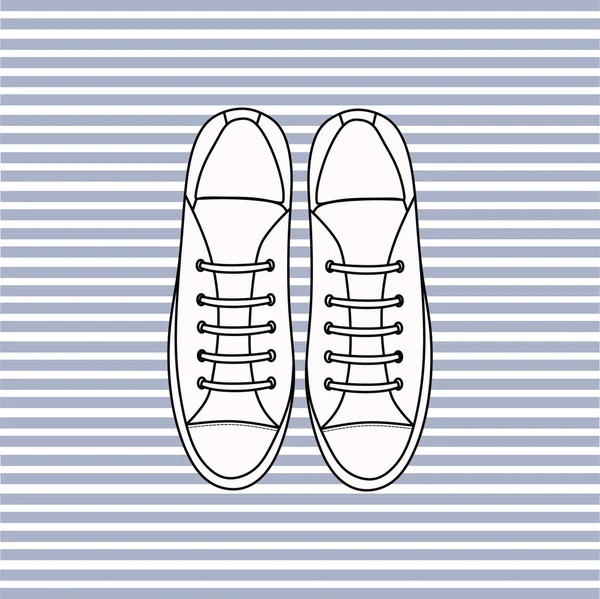 Idrottsskor. skor med skosnören. sneakers. — Stock vektor