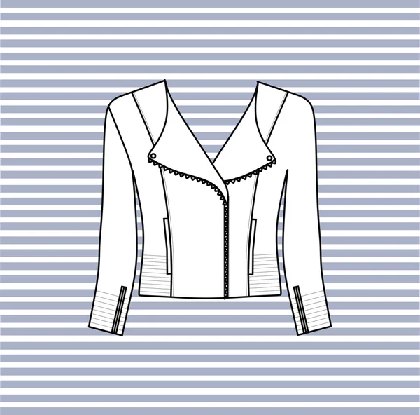 Chaqueta casual femenina dibujada vector. Chaquetas de cuero para mujer . — Archivo Imágenes Vectoriales