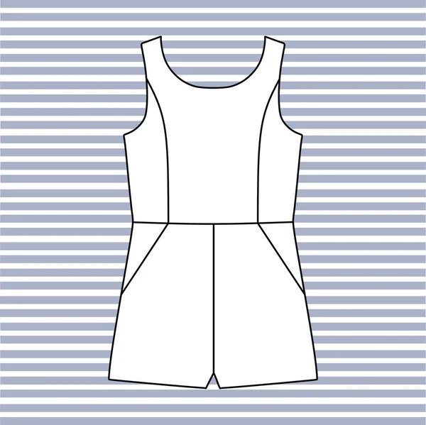 Korte jumpsuit getekende vector. vrouwen — Stockvector