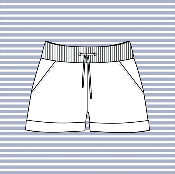 Pantaloncini vettore disegnato corto. femmina — Vettoriale Stock