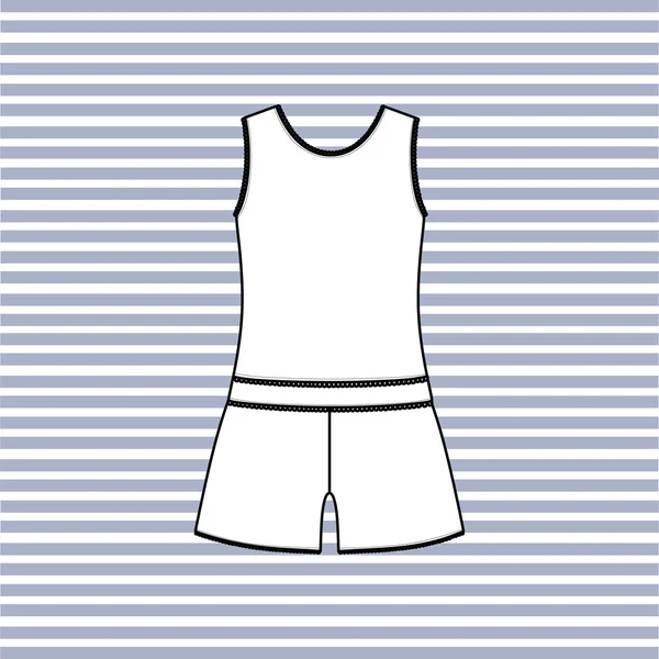 Ropa de casa femenina. Pijamas mujer jersey dibujado vector . — Archivo Imágenes Vectoriales