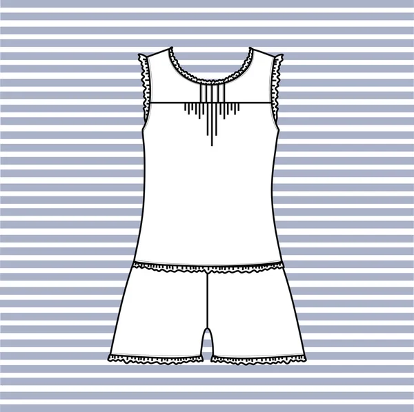 Roupa de casa feminina. Camisola de pijama feminino vetor desenhado . — Vetor de Stock