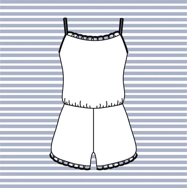 Ropa de casa femenina. Pijamas mujer jersey dibujado vector . — Archivo Imágenes Vectoriales