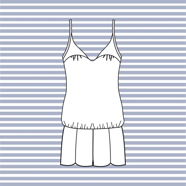 Ropa de casa femenina. Pijamas mujer jersey dibujado vector . — Archivo Imágenes Vectoriales